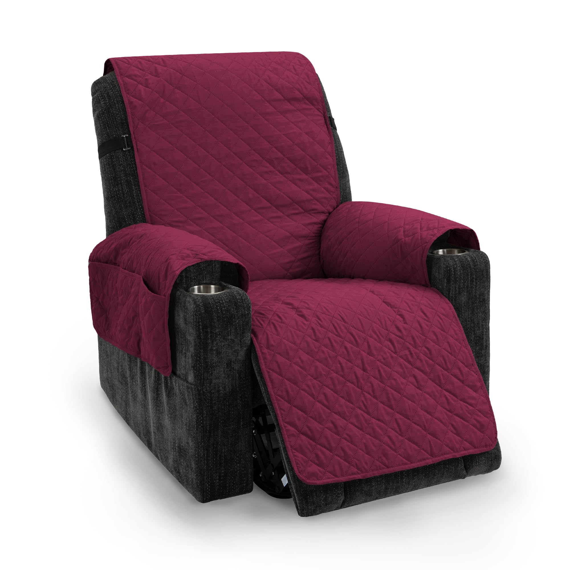 Copripoltrona Relax Impermeabile TIANSHU Per Divano 1 Posto - Reversibile, Antiscivolo, Anti Graffi Cani/Gatti (Blu Grigio) - Foto 4