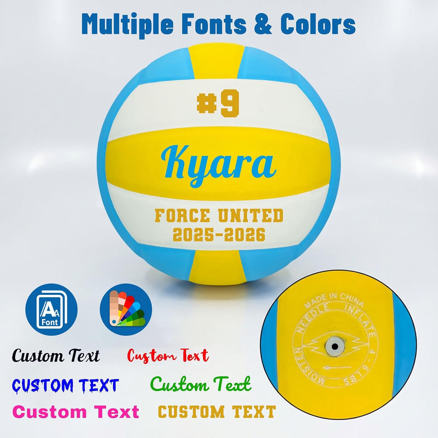 Personalized Volleyball – Custom Name, Number, Text or Photo, Durable Indoor & Outdoor Volleyball, Unique Gift for Team Gifts, Senior Night, Graduation, Birthday, Coaches, Practice and Game