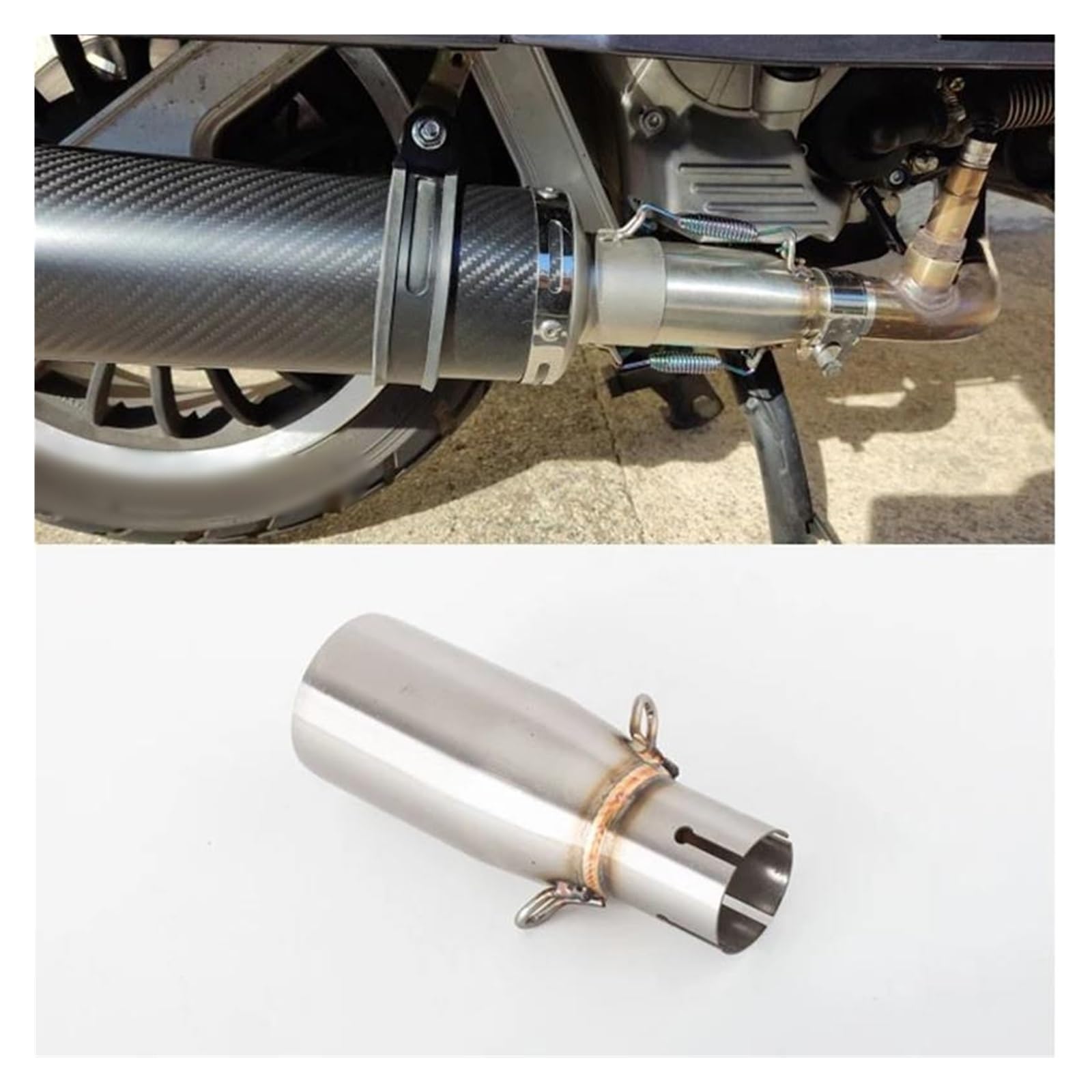 Tubo Escape Adaptador Silenciador Tubo Enlace Medio Escape Motocicleta 51mm Tubo Ajuste Sección Para Piaggio Para Beverly X10 MP3 125 250 300 250LT 300L Silenciador Escape