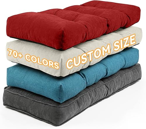 ROFIELTY Cojín de banco de 42 x 16 pulgadas, cojines de muebles de patio, cojín de asiento antideslizante para interiores y exteriores, cojín de