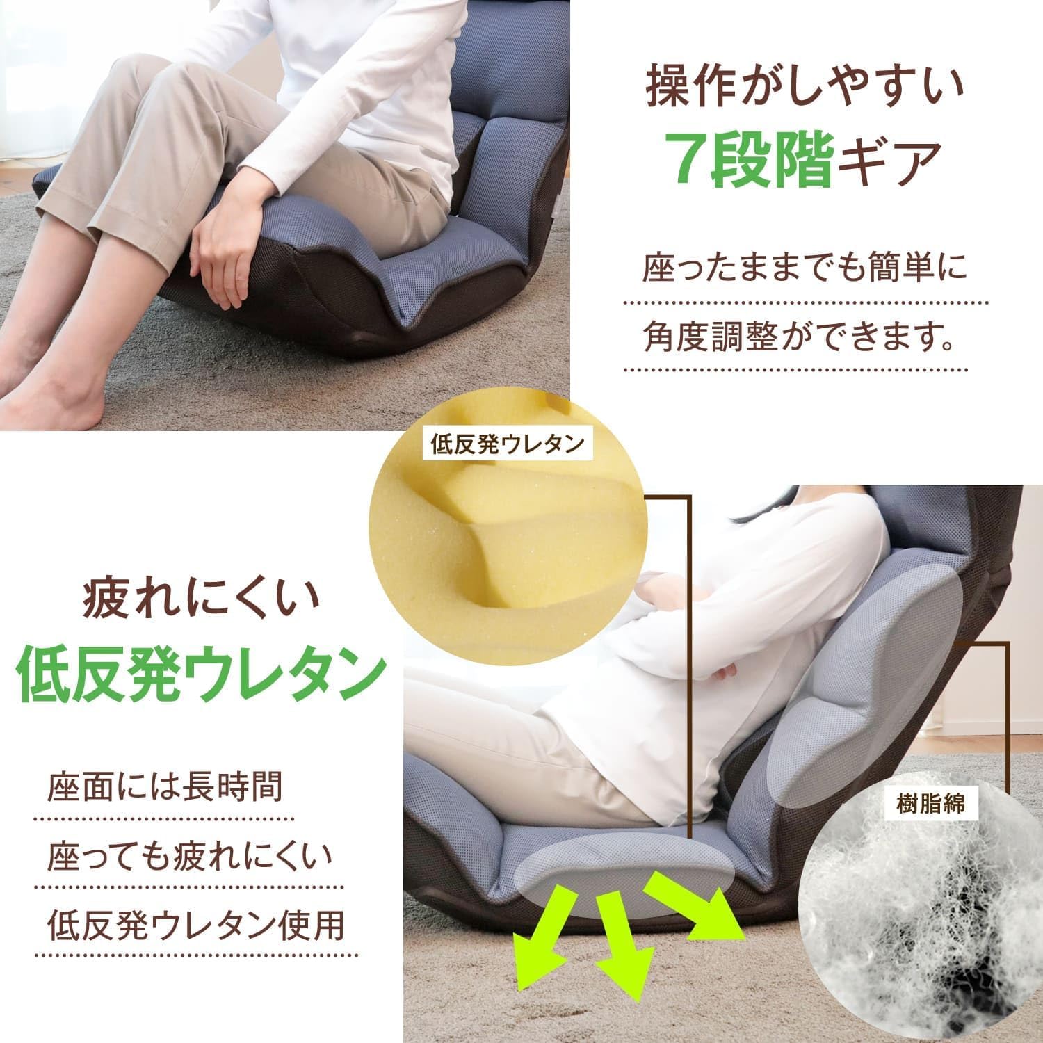 Amazon｜腰の神様がくれた座椅子 BASIC（背14段階/頭部14段階/腰部7
