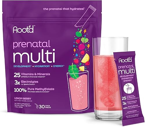 Polvo prenatal multivitamínico 25 vitaminas y minerales electrolitos para mamá bebé Hierro folato vitamina D3 A C E B Complex B12 Zinc