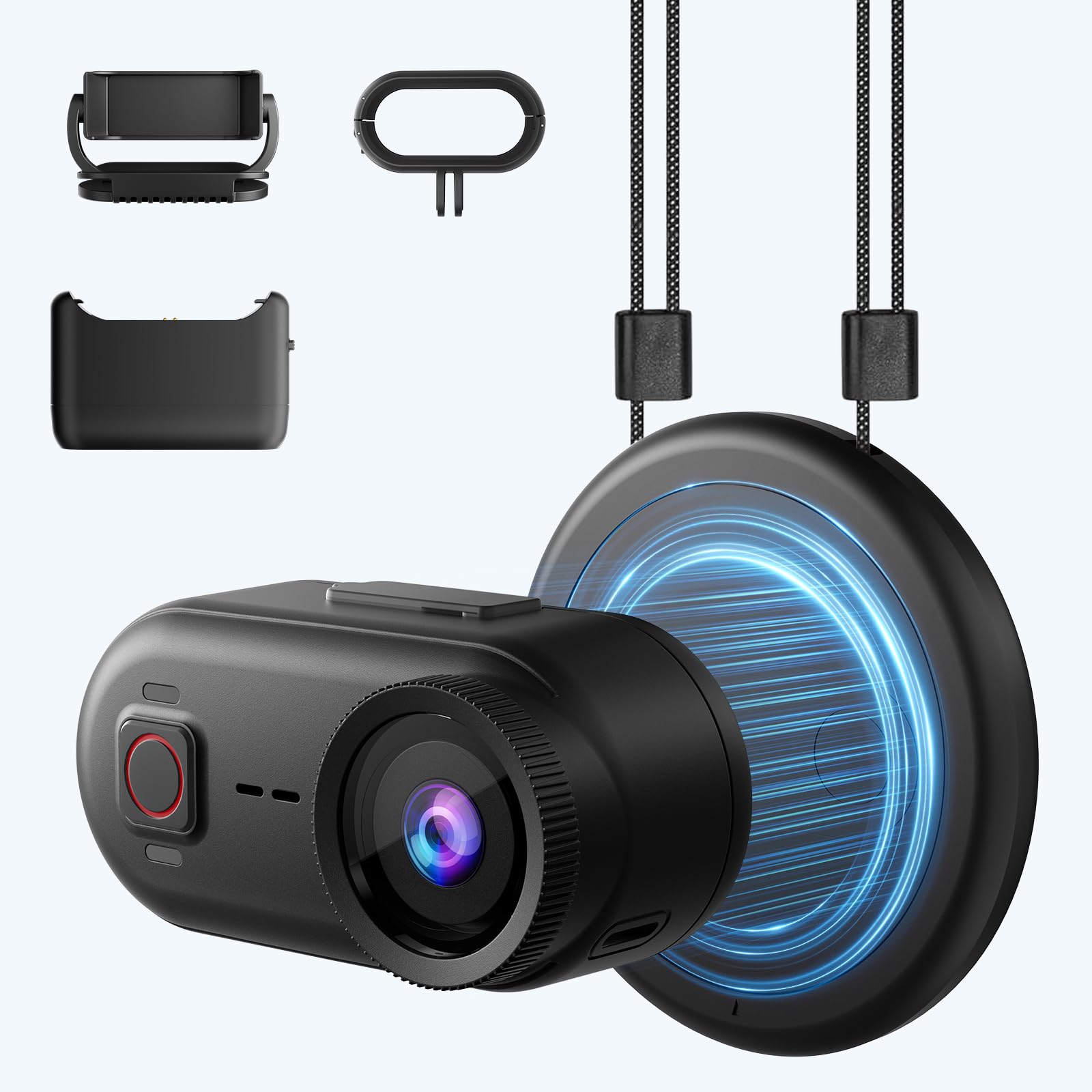 Caméra Sport 4K POV, 20MP Mini Caméra Corporelle, Carte SD Intégrée de 64 Go,Stabilisation à 6 Axes Caméra d'action Portable, WiFi Minicaméra Sportive Étanche de Casque Moto