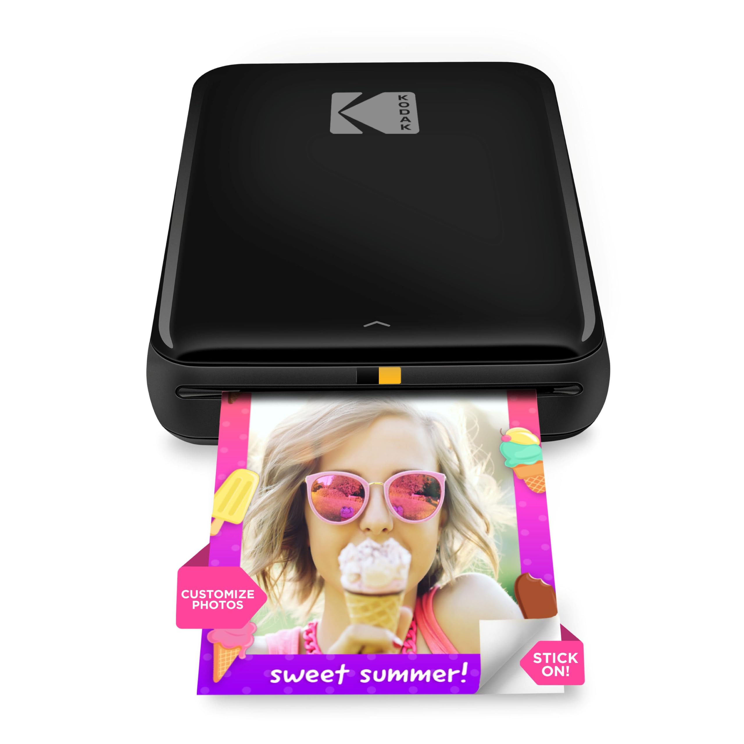 KODAK Step Instant Smartphone Photo Printer - Wireless Mini Color Laptop - Zink 2x3" Sticky Photos - Bluetooth Compatible with iOS and Android - Fun Editing App - Black