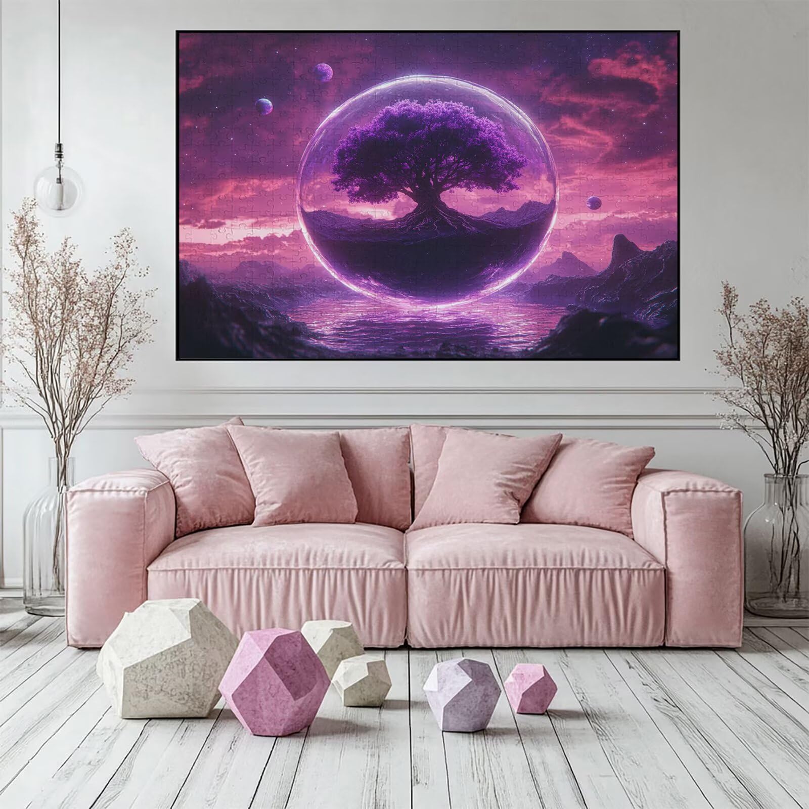 Puzzle 4000 elementów drzewo puzzle dla dorosłych jezioro 141 x 87 cm unikalne rzemiosło klasyczne 3D drewniana układanka do rodzinnych gier aktywnych, układanka do samodzielnego wykonania nawet do