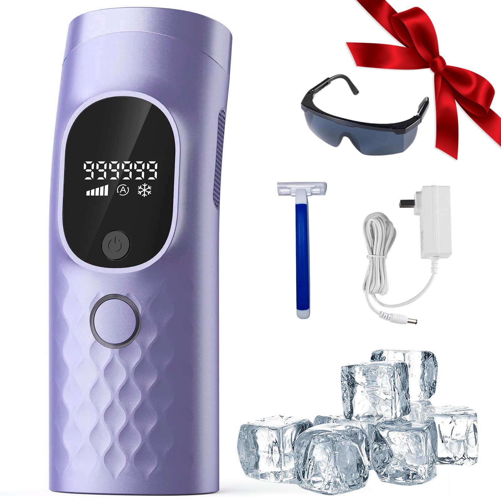 Laser Hair Removal for Women and Men with A Razor Protective Goggles - Purple
