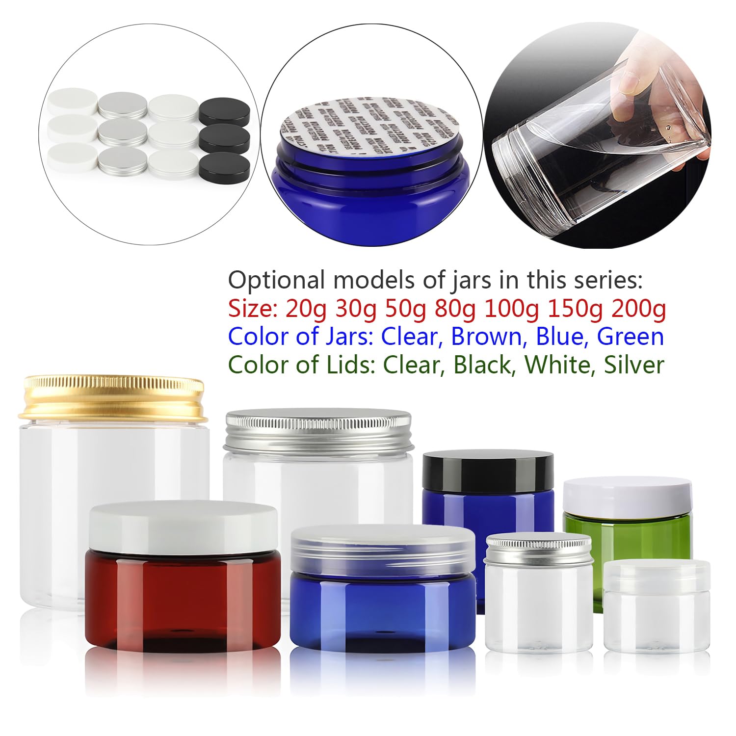 Mustertopf,Kosmetiktopf, 24 leere Kosmetikdosen aus Kunststoff mit goldenen Schraubdeckeln for Kosmetik, Reisen, selbstgemachte Cremes, Gele, Lippenbalsam, Salben, Aufbewahrungsbehälter + 24 x Spatel(