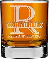 Vista 26 de Monograma grabado de cristal de whisky Rocks de 11 onzas (letra J), regalos de bourbon personalizados de la A-Z para hombres, día del padre, vidrio