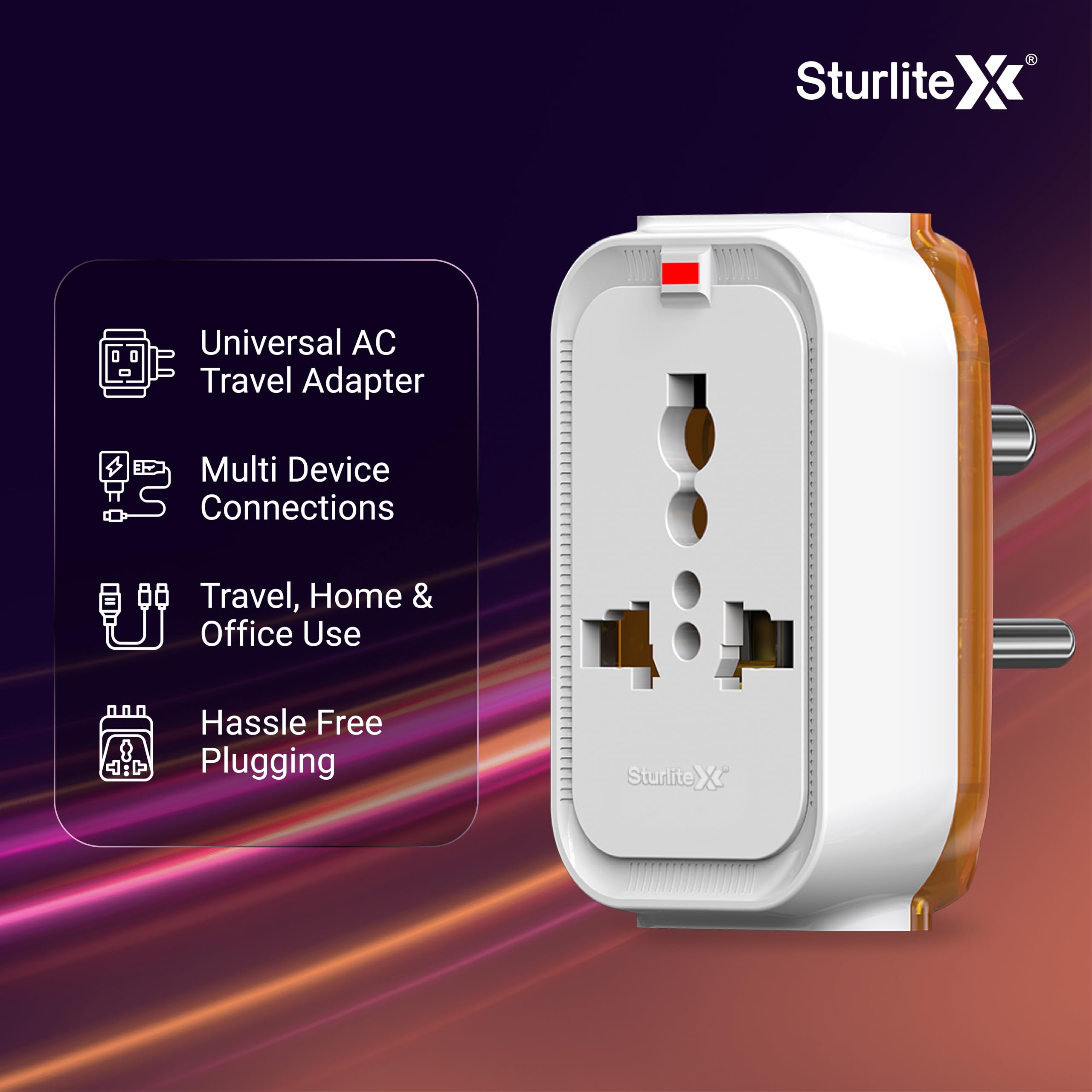 Sturlite Alyx 3 Pin Plug| 2-Pin & 3-Pin Socket| Universal AC Travel Adapter| Strong Polycarbonate Body Socket| Compact Converter Plug for Travel, Home & Office Use — Amazon image 6
