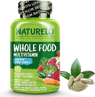 NATURELO Whole Food Multivitamin for Men - with Natural Vitamins, Minerals, Organic Extracts - Vegan Vegetarian - For Energy, Brain, Heart and Eye Health - 120 Capsules
