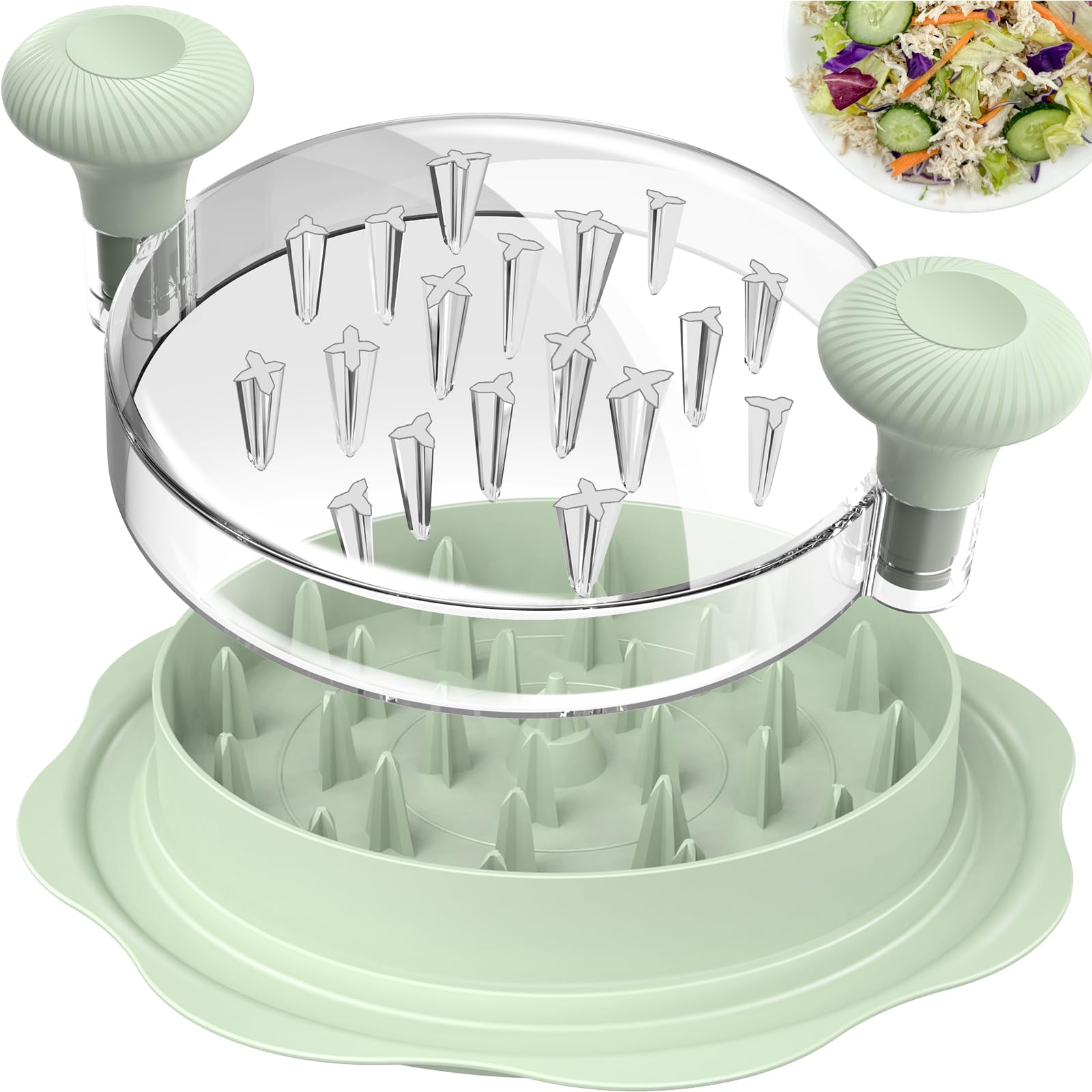 Ukeetap 10" Pro Large Meat Shredder Tool Twist for Seafood, Chicken, Beef, Green