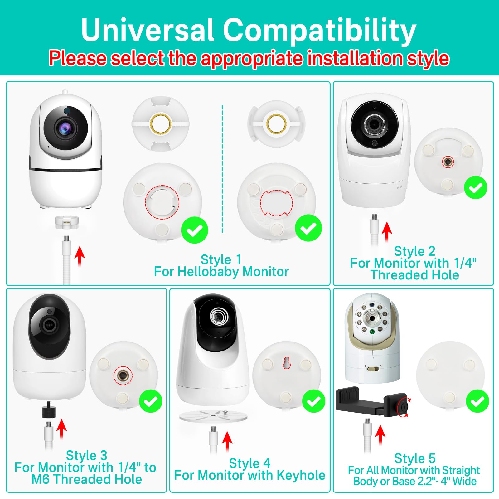 Universal Baby Monitor Stand for HelloBaby Infant Optics DXR-8 Pro, Nanit Pro Baby Monitor Floor Stand - Image 2