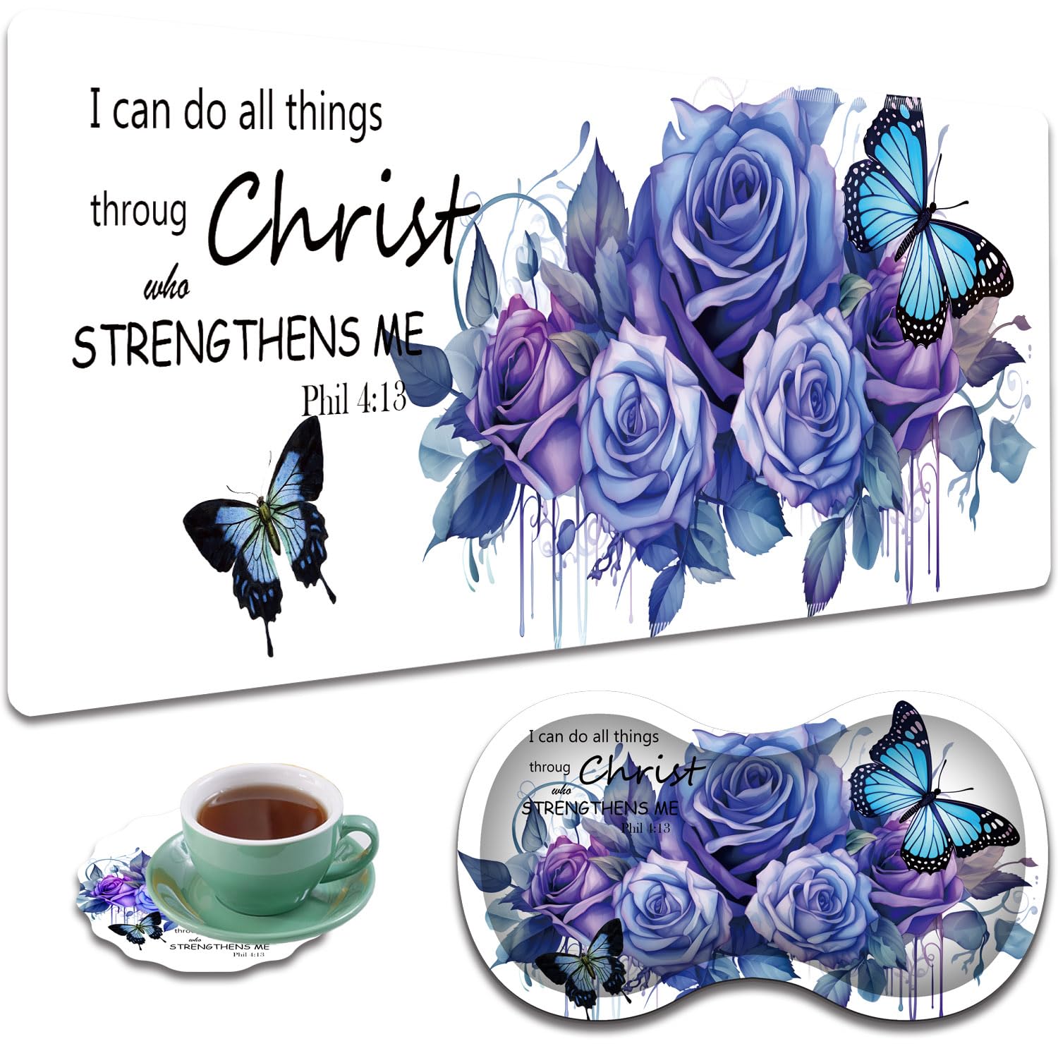 Large Gaming Mouse Pad + Mouse Wrist Rest Pad + Coaster Combination, 31.5 "x 11.8" Durable Non-Slip Extension Table Mat, Suitable for Office and Home,