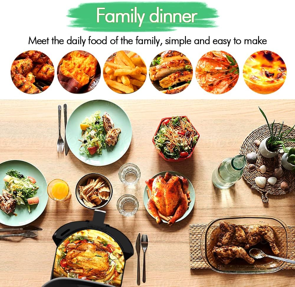 ARINTUL Airfryer friggitrice ad aria calda senza olio da 5,5 litri, set di friggitrici con touch screen, timer, controllo della temperatura, 6 programmi, da 1500 W ARINTUL Airfryer friggitrice ad aria calda senza olio da 5,5 litri, set di friggitrici con touch screen, timer, controllo della temperatura, 6 programmi, da 1500 W