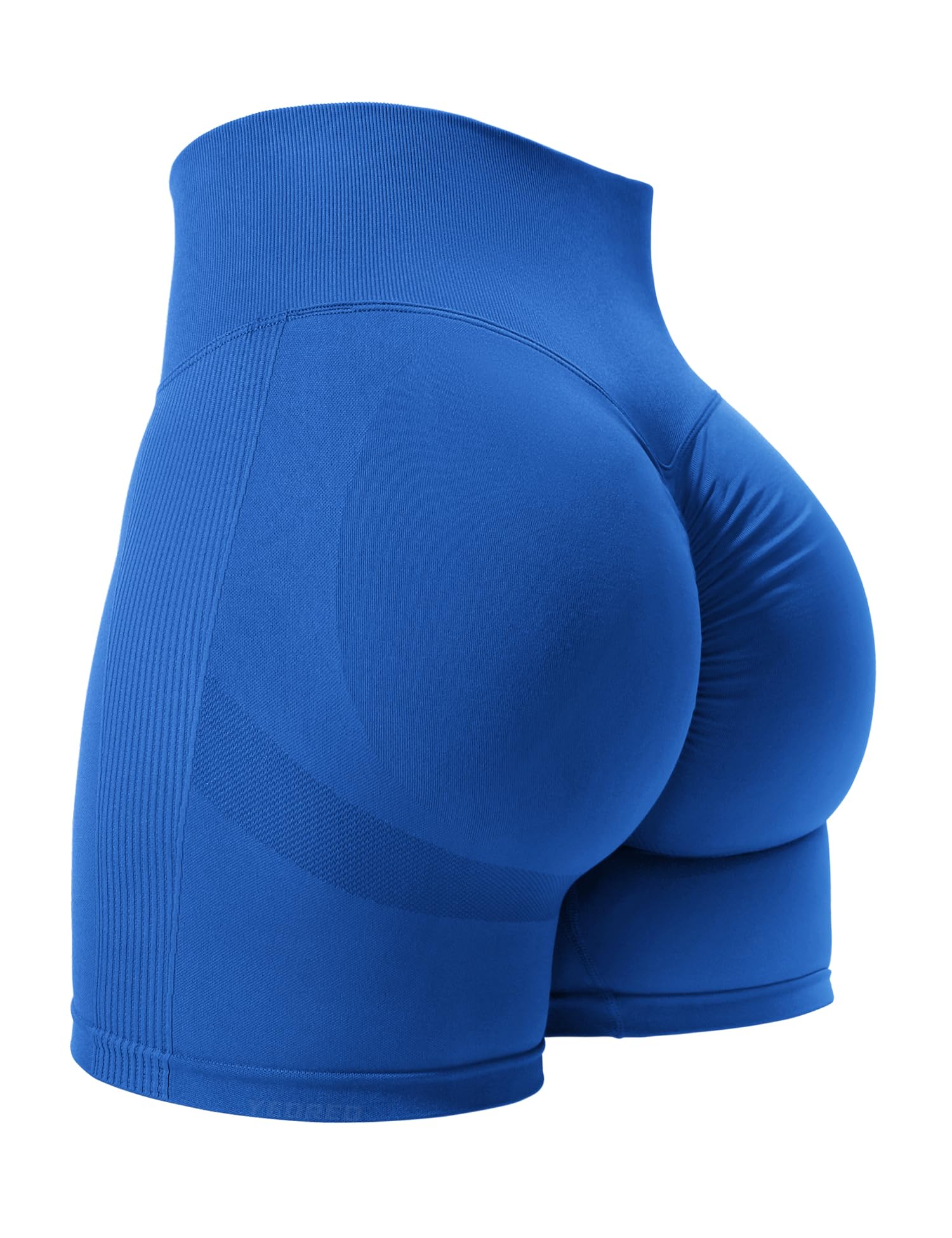 YEOREO Women High Waist Workout Yoga Gym Smile Contour Seamless Cycling Shorts