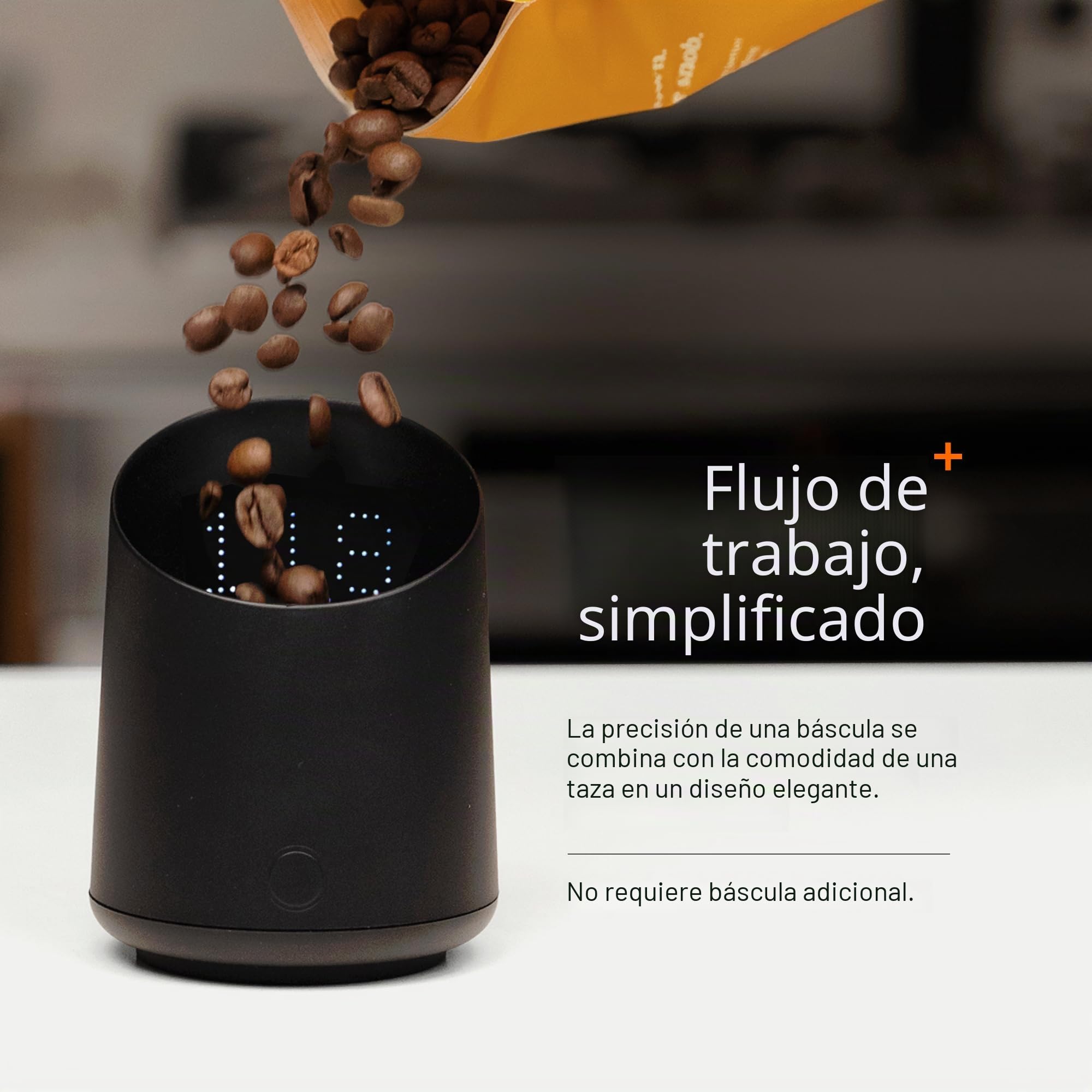 Subminimal Subscale| Taza dosificadora digital de café, pantalla LED invisible, activada por tacto, báscula de pesaje precisa de granos de café en gramos u onzas, recargable por USB-C, IPX4 resistente