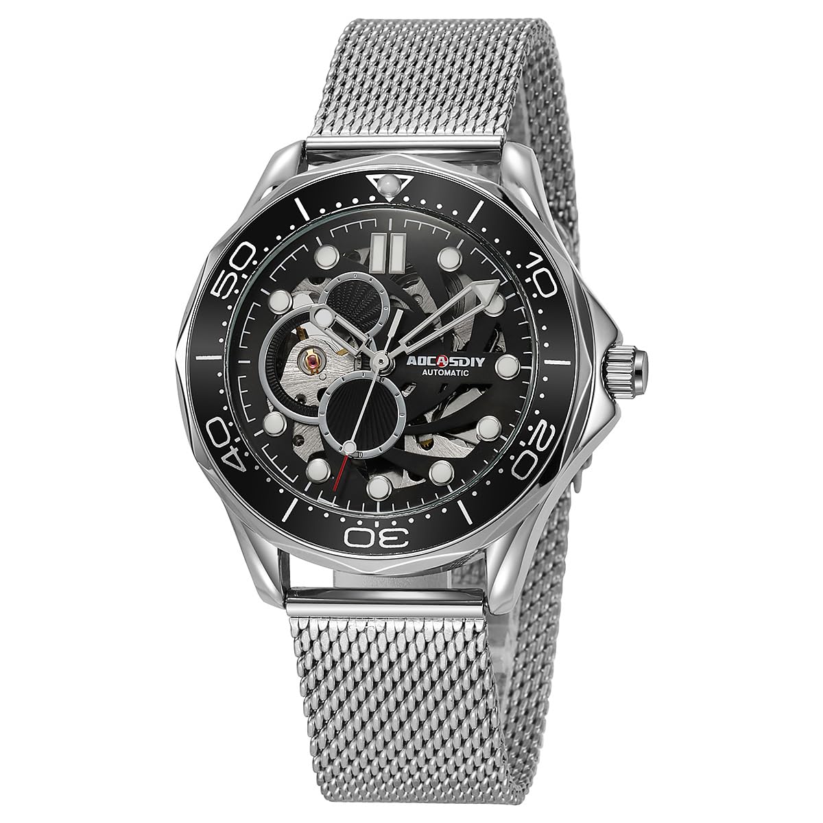 men's fully automatic mechanical watch | fashion luminous waterproof stainless steel wristwatch
