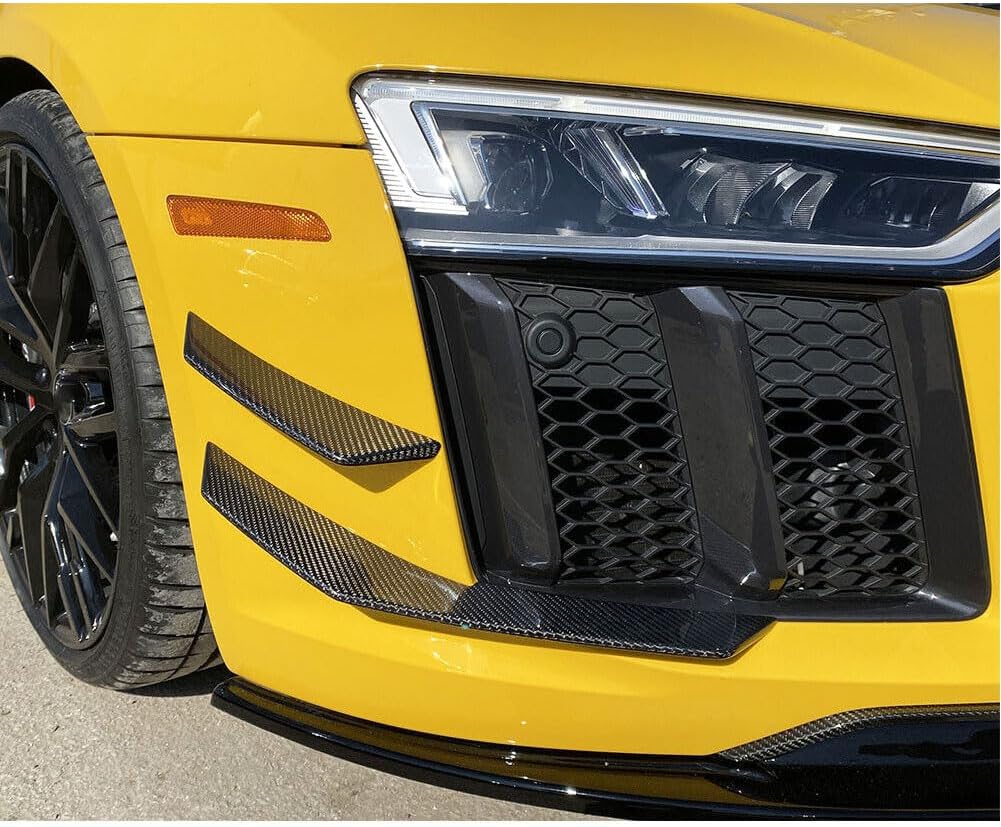 Front Bumper Vent fits Audi R8 V10 Gen 2 2Door Coupe Spyder Convertible 2016-2019 Factory Outlet Carbon Fiber CF Side Air Fender Scoop Spoiler Canard Winglets Splitter Cover Trims