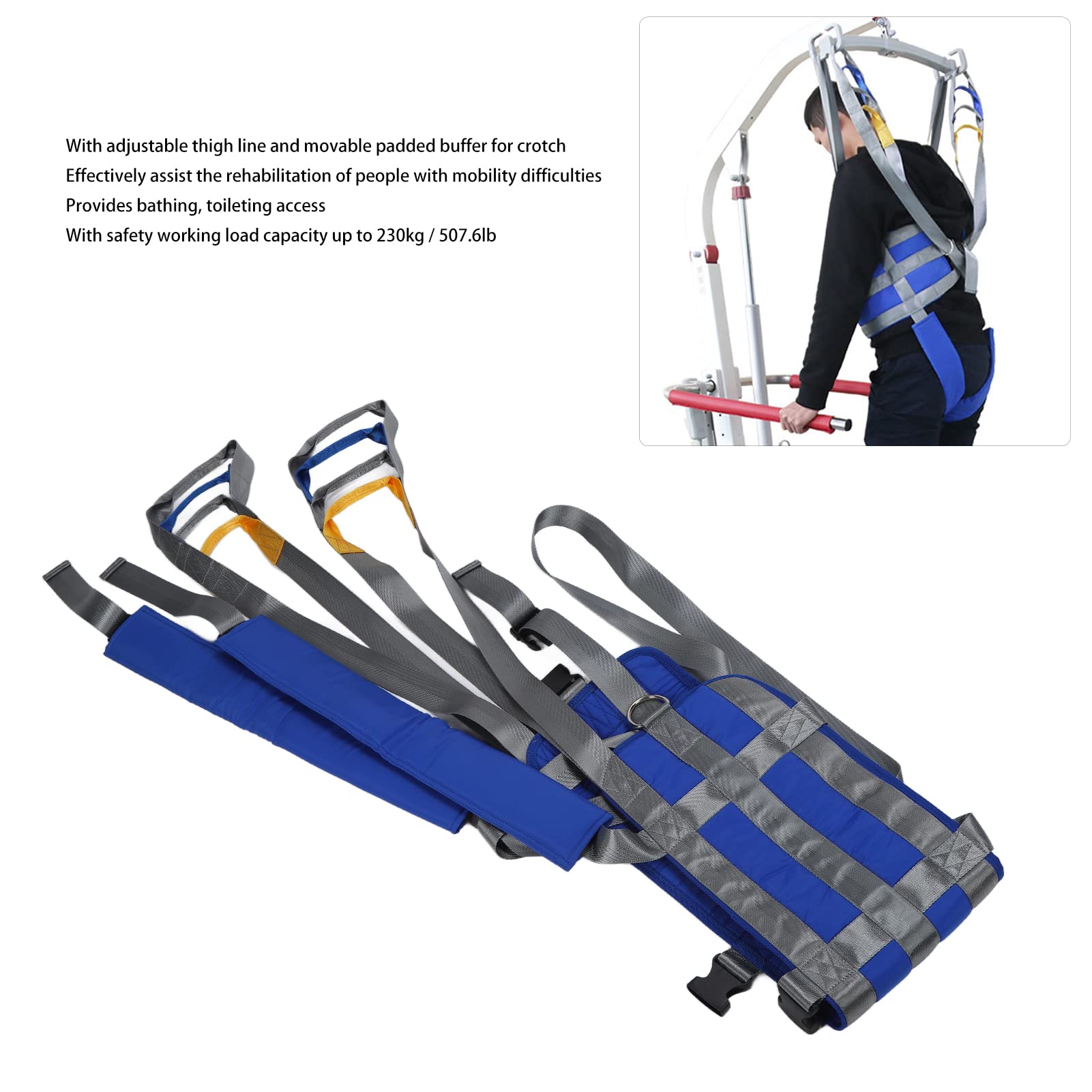 Eslinga para caminar para pacientes, eslingas suaves para levantar pacientes, correas de ayuda para levantar discapacitados ajustables para transferir pacientes paralizados Ayudas
