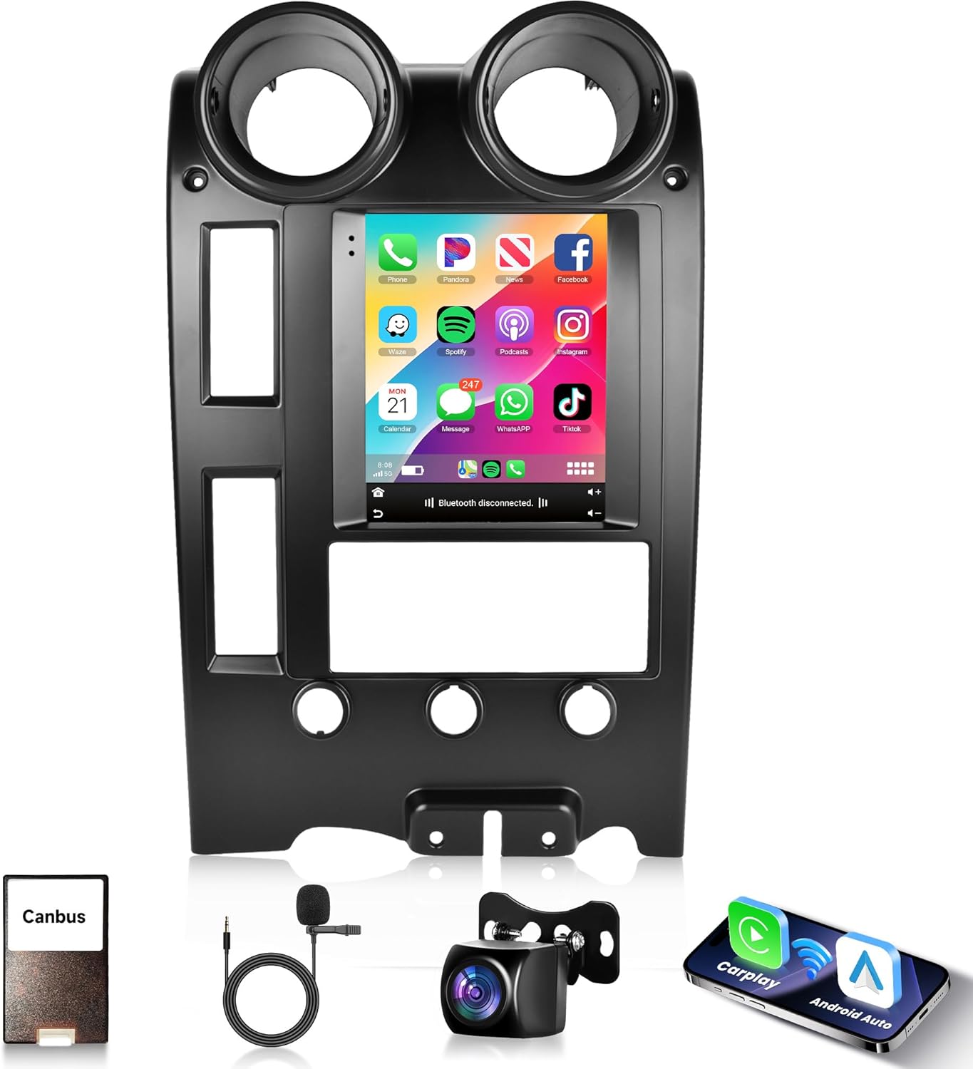 2G+64G Radio for Hummer H2 2002-2007 Android 13 Car Stereo with Carplay Android Auto, Rimoody 9.7 Inch Touch Screen Car Radio with GPS Navigation Bluetooth FM HiFi WiFi + AHD Backup Camera