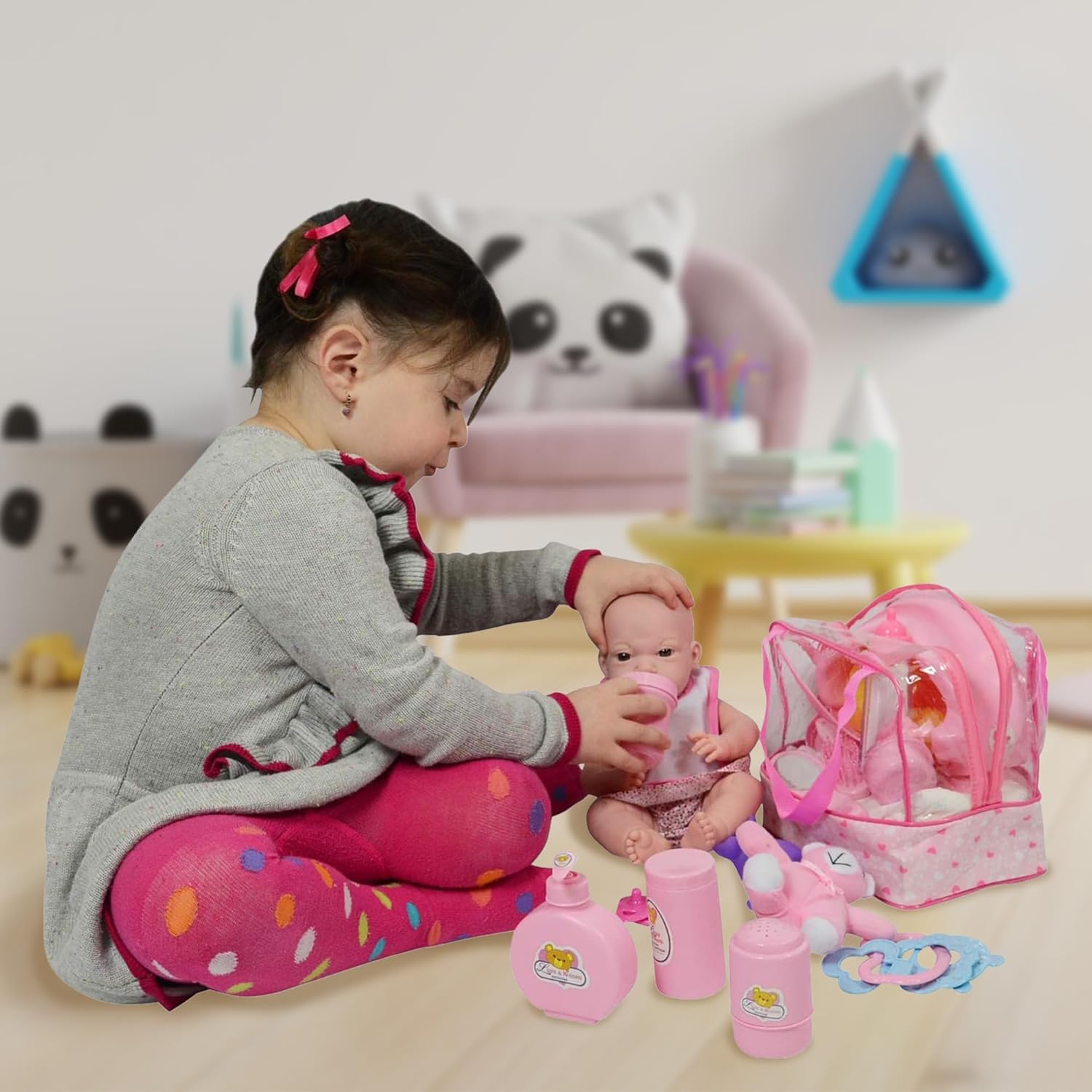 The New York Doll Collection Baby Doll Feeding & Caring Accessory Set in Zippered Carrying Case