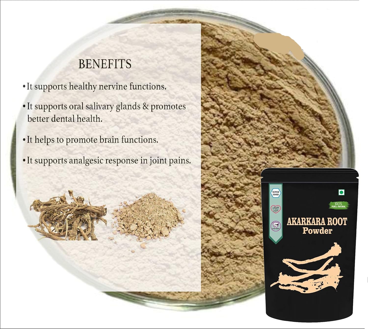 VK Pack Of 6 Akarkara, Gokhru, Safed Musli, Kaunch, Ashwagandha and Shatavari Powder (200 GM Each) Combo Pack = 1200 GM