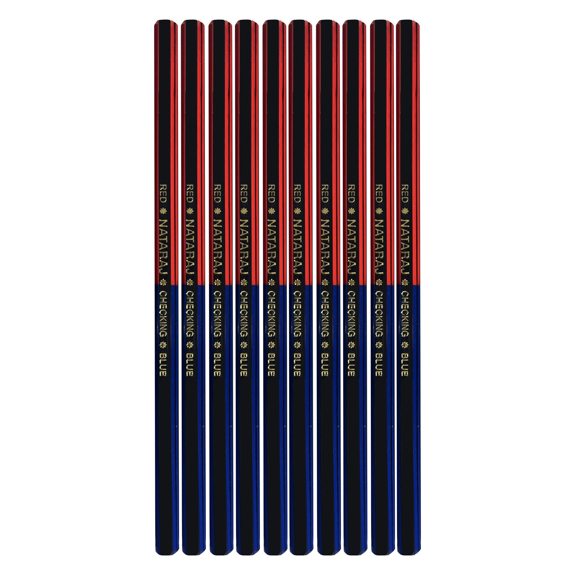 Nataraj Checking Pencils Red & Blue, Hexagonal Shape, Break-resistant Bonded Lead, Comfortable & Soft Grip, Double Headed Design, Suitable for Kids (Pack of 1)