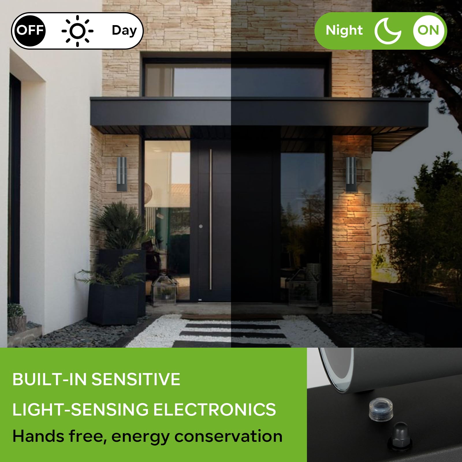 Kerry Dusk to Dawn Outdoor Wall Light, Up Down External Lamp, Outside Lighting Mains Powered Lantern - Image 2