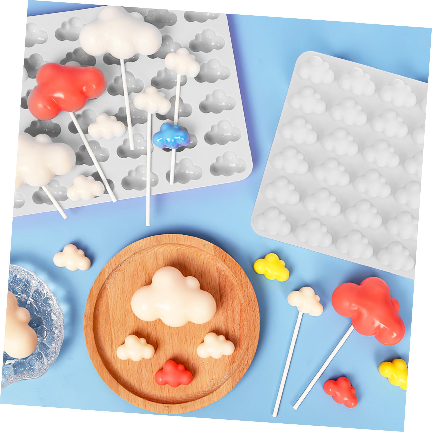 MAGICLULU 5piezas Molde De Reutilizable Para Chocolate y Dulces Molde De Nubes De Cavidades Para Hacer Juguetes De Gelatina y Snacks Congelados