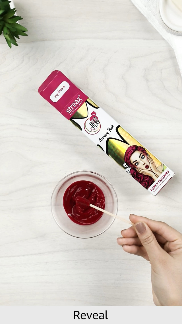 Image of Streax Professional Hold and Play Funky Colours, Hair Color, 100g - Groovry Pink