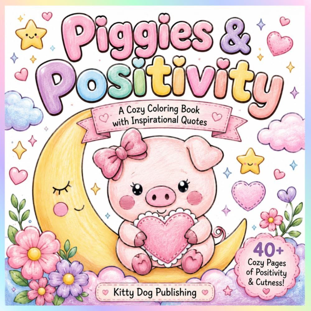 Piggies & Positivity: A Cozy Coloring Book with Inspirational Quotes