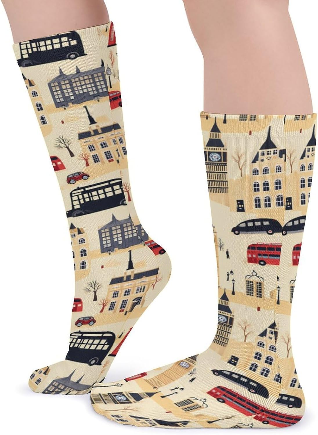 London England Souvenir UK Knee High Socks Casual Long Stockings Over Calf Sock Tube for Women Men