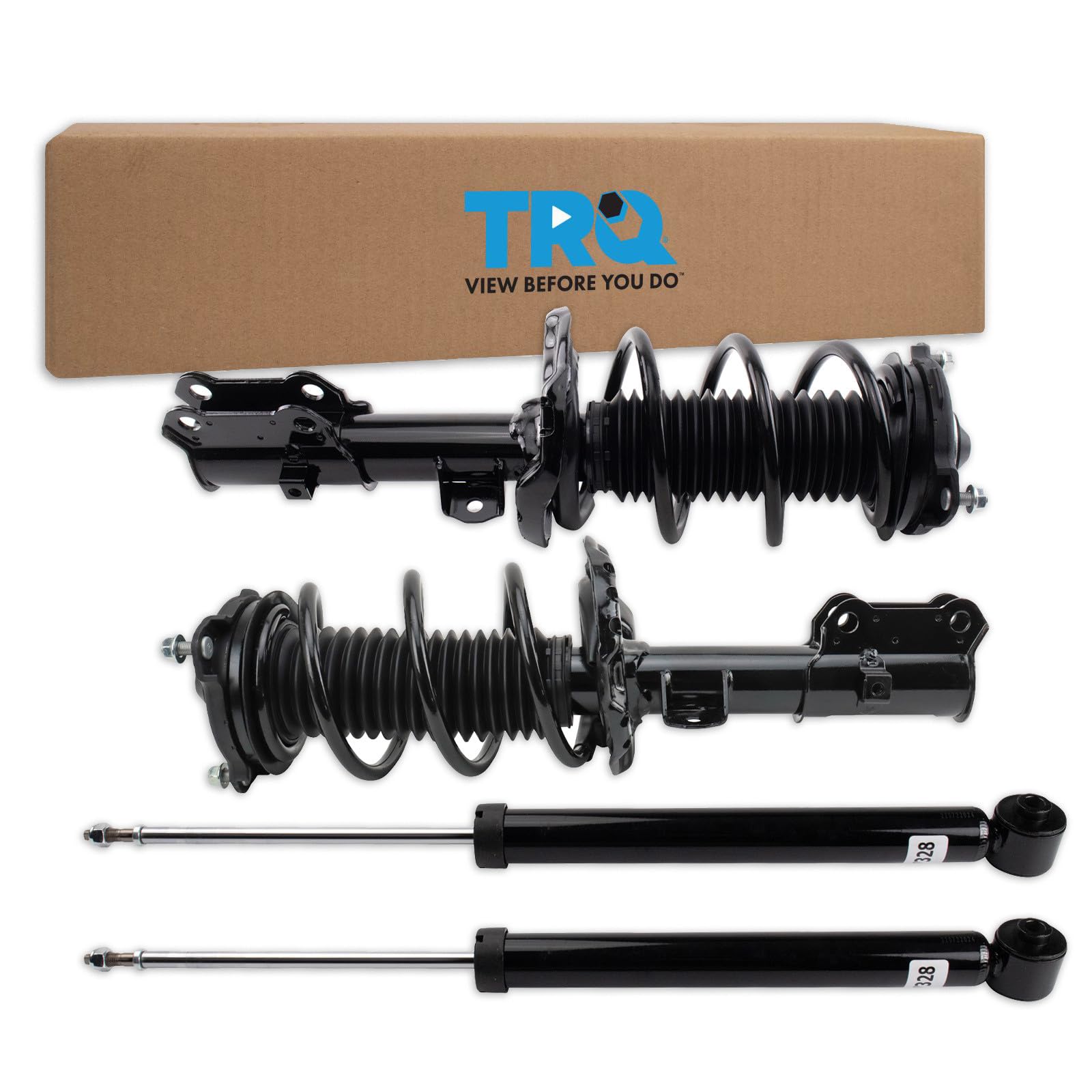 TRQ Front and Rear Complete Strut Assembly &amp; Shock Absorber Kit Complete Strut &amp; Coil Spring Assembly Compatible with 2017-2020 Hyundai Elantra Korea Built Models