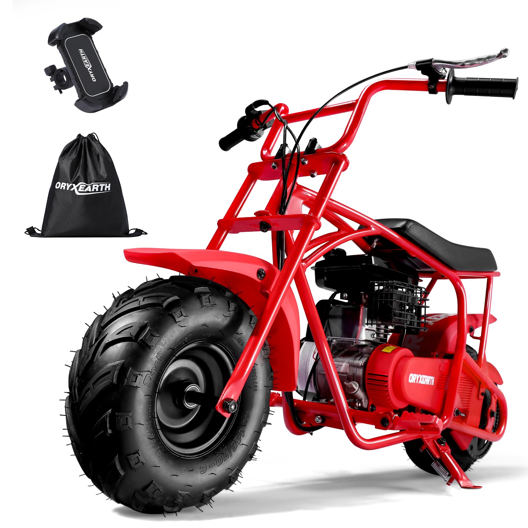 Oryxearth Mini Dirt Bike for Kids, 105CC 4-Stroke Kid Gas Powered Off-Road Pocket Pit Trail Motorcycle W/EPA Approved, Up to 28 Mph Weight Support 185 LBS, for Adults and Teens, RED