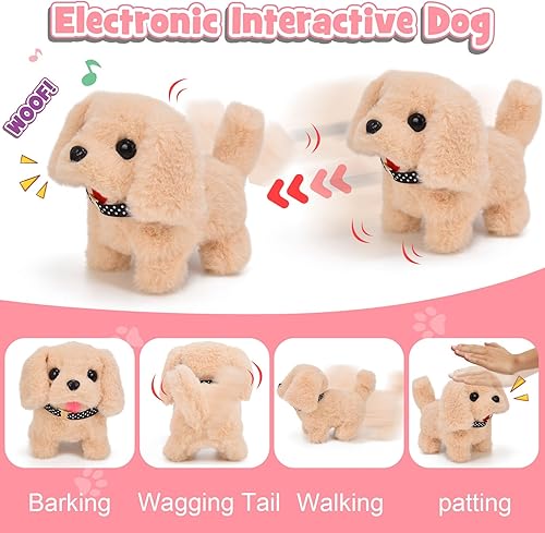 Miniatura 3 de G.C 13Pcs Dog Toys for Kids Girls, Walking Barking Electronic Interactive Stuffed Dog Plush with Carrier & Accessories Toys Pretend Play Puppy Pet