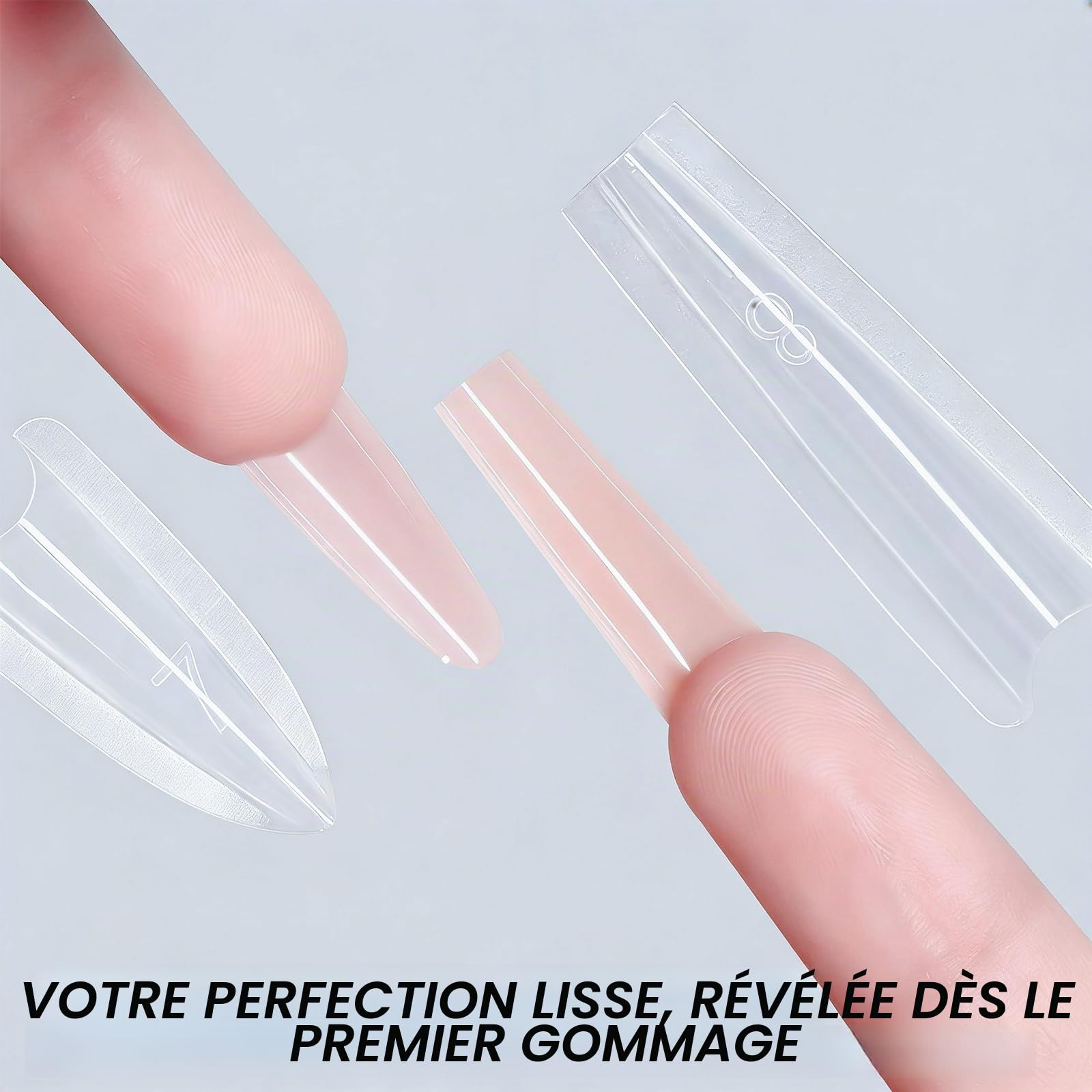 240 Pièces Embouts de Faux Ongles, Moule Design Sandwich pour Extension Rapide des Ongles, Transparentes pour Ongles en Gel pour Extension Polygel Art Nail Salon