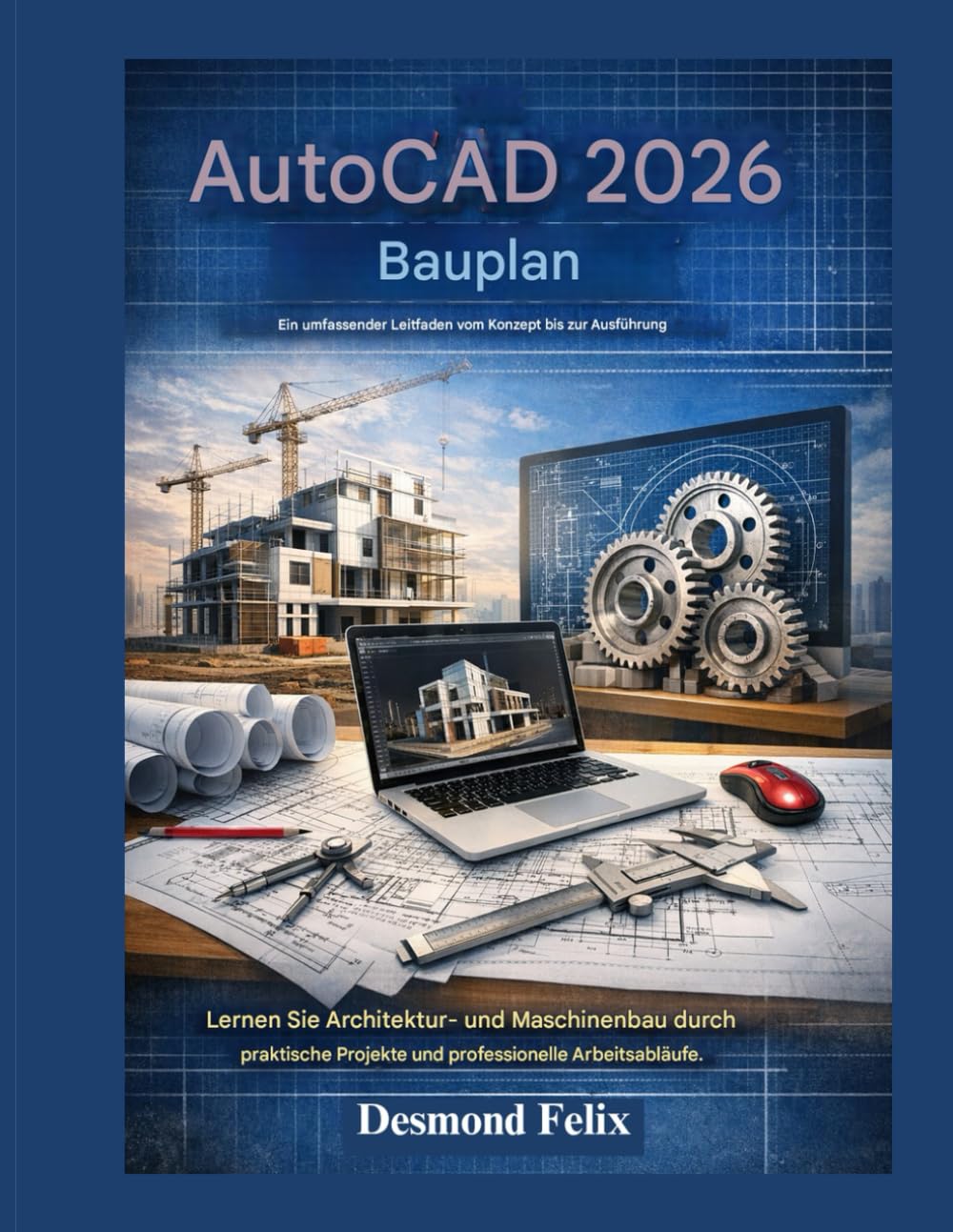 AutoCAD 2026 Bauplan Ein umfassender Leitfaden vom Konzept bis zur Ausführung: Lernen Sie Architektur- und Maschinenbau durch praktische Projekte und professionelle Arbeitsabläufe.