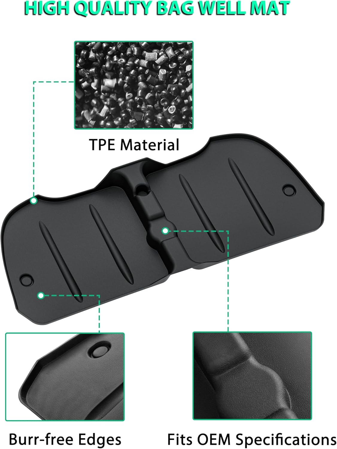 Bag Well Mat for Yamaha G29, All Weather Rear Cargo Liner Bagwell Mat Rubber Slush Liner Insert Protection for Yamaha Drive2 G29 Golf Carts Accessories