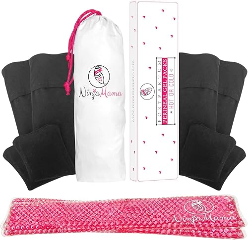 Ninja Mama Bolsas de hielo perineales para alivio posparto calmante para el dolor de hemorroides posparto, cuidado de recuperación del parto,