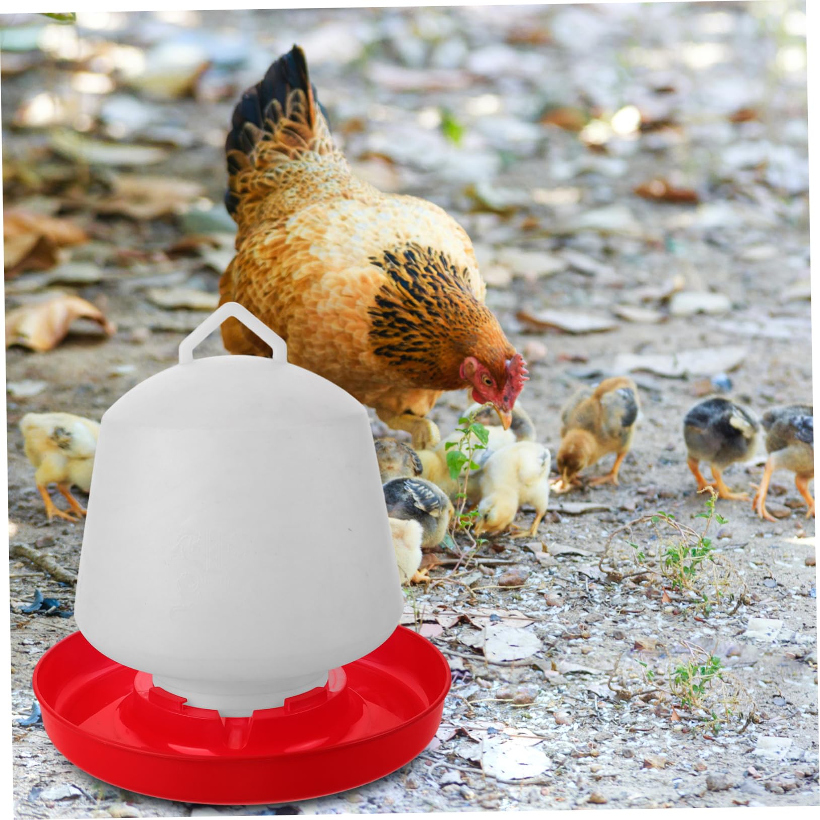 Mangiatoia per Galline in Plastica Bianca Resistente alle Cadute Protezione Solare, Design Creativo a Forma di Trogolo per Alimentazione All'aperto di Polli e Piccioni