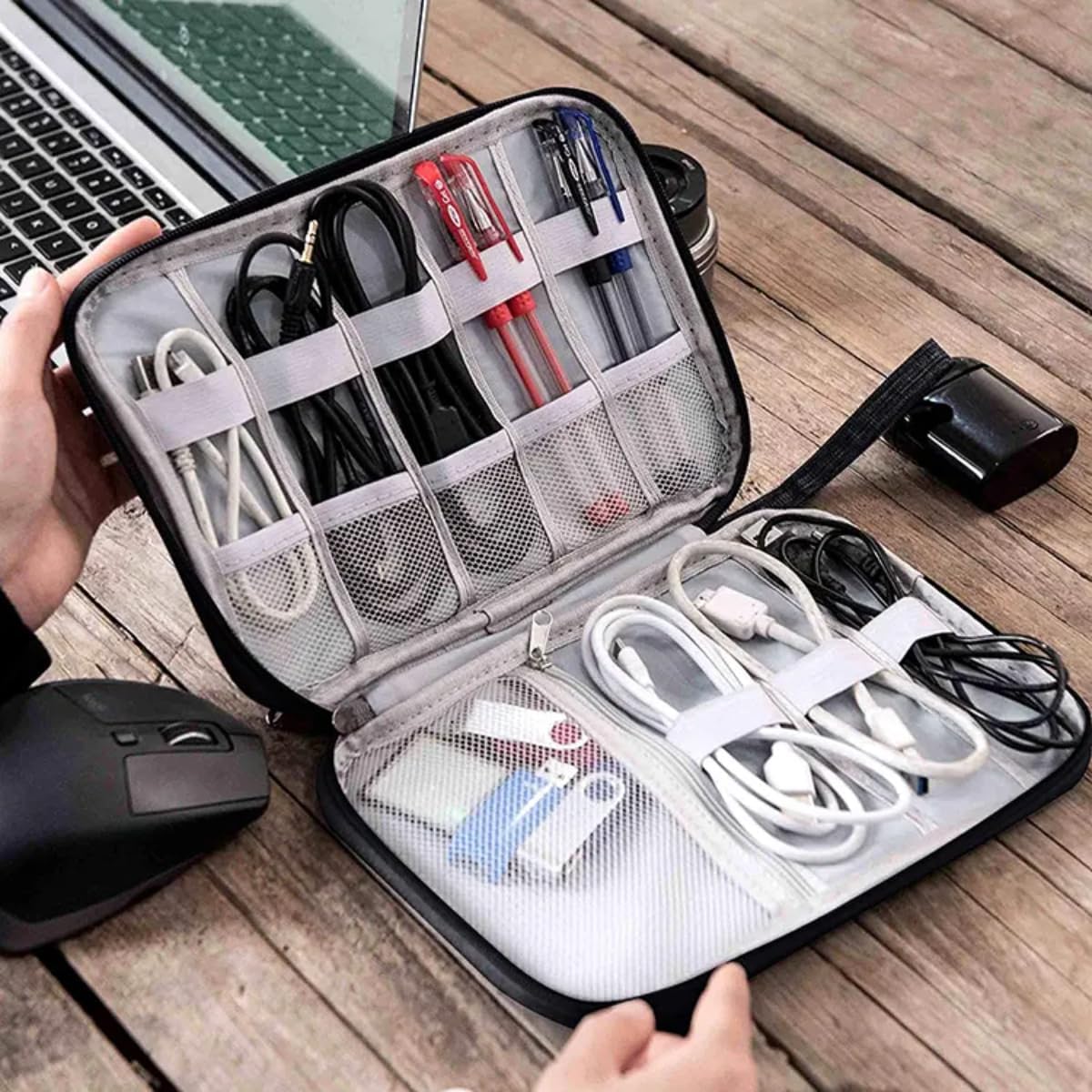 Cable Organizer Bag Electronic Accessories Wire Case Bag (Red) - product image 7