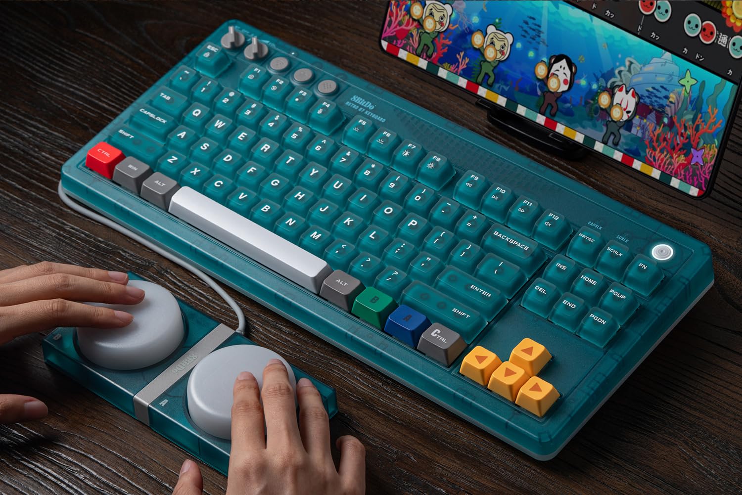 8BitDo Retro 87 Mechanical Keyboard, Hot Swappable Wireless Gaming Keyboard with RGB Backlight, Bluetooth/2.4G/USB-C, Linear Switches, QWERTY ANSI US Layout
