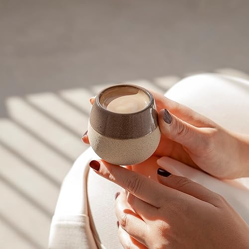 Miniatura 3 de Juego de 4 tazas de café espresso de cerámica, capacidad de 4.5 onzas, tazas de café pequeñas y modernas, aptas para lavavajillas, tazas de café