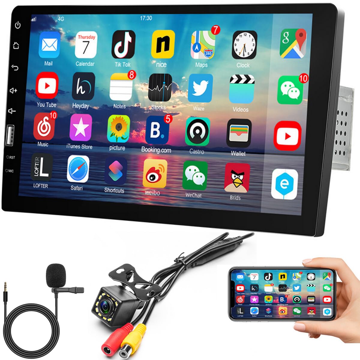 touch screen bluetooth stereo 9 pollici con connessione mirroring