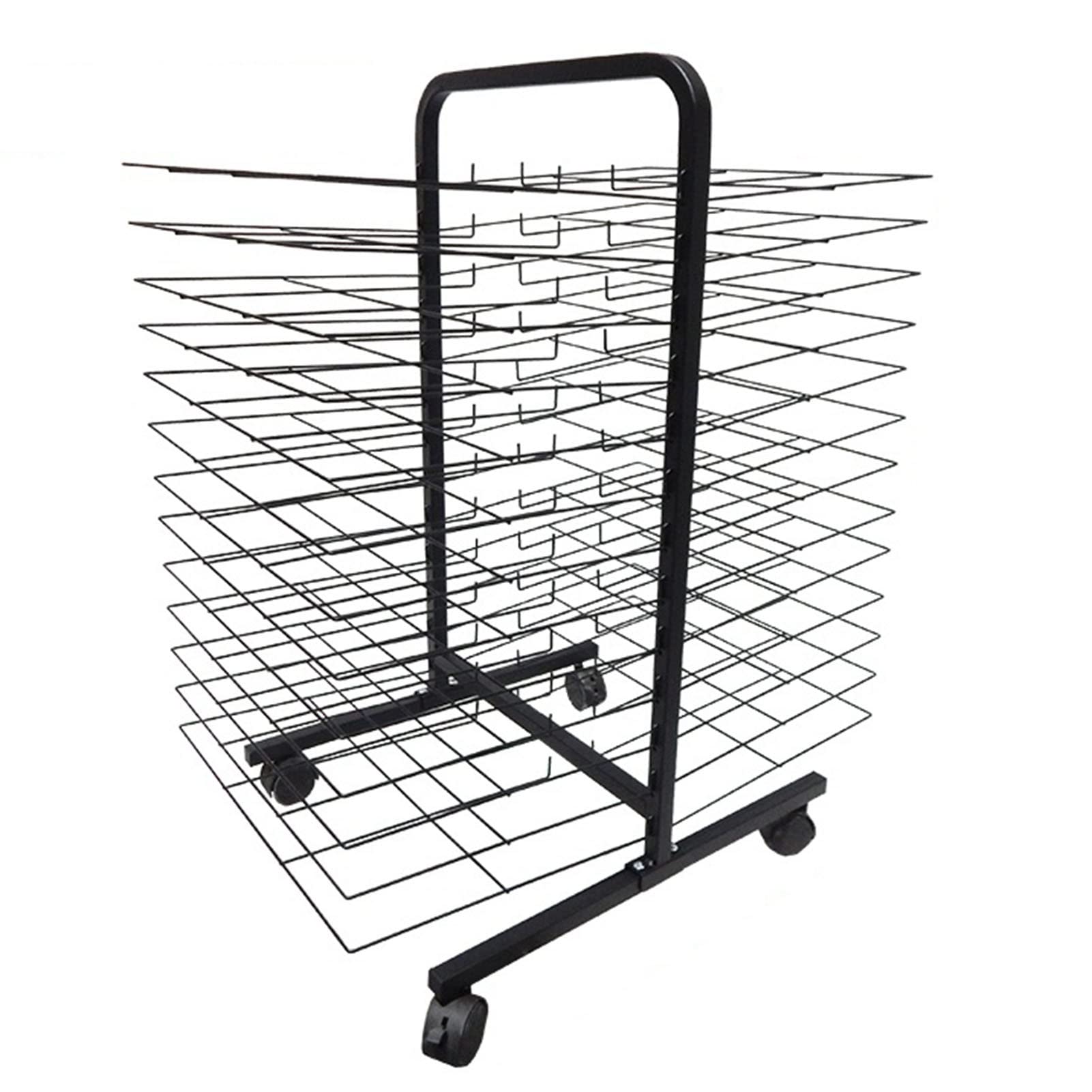 JYHHGDS Art Drying Rack - 26/38/50 Shelves, Mobile Paint Drying Rack On Wheels for Art Studios & Classrooms, Metal Steel Double Sided Wire Drying Rack, 17.7 X 26 X 32.3 Inches, B-26 Shelves