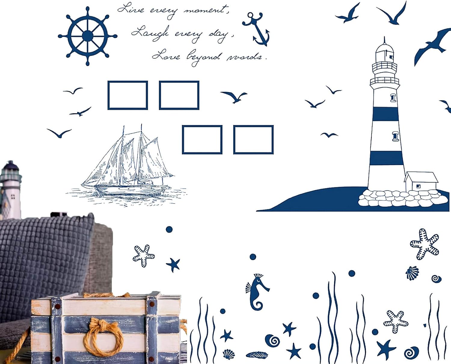 Wall Decals for Bedroom Living Room, Large Dandelion Flowers Wall Stickers & Murals 2 Sets, Big Black Peel and Stick Wall Decor with Butterflies : Tools & Home Improvement