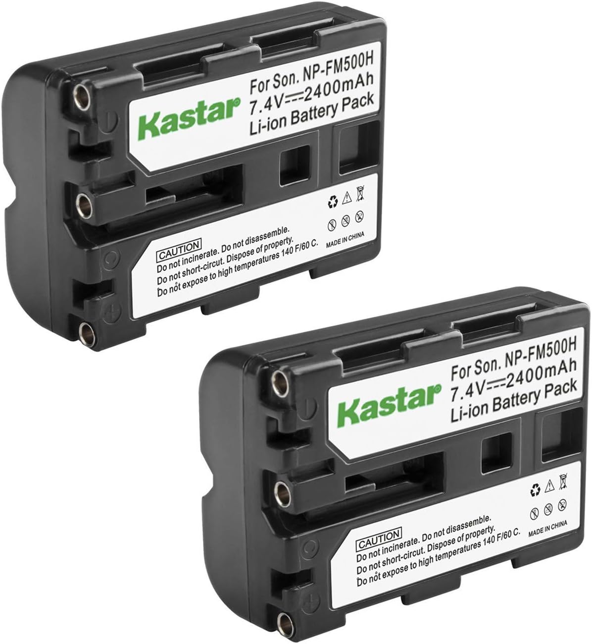 Kastar NP-FM500H Battery (2-Pack) for Sony DSLR-A100 A200 A300 A350 A450 A500 A550 A560 A580 A700 A850 A900 Alpha SLT A57 A58 A65 A65V A77 A77V A77 II A77M2 A99 A99V CLM-V55 Cameras