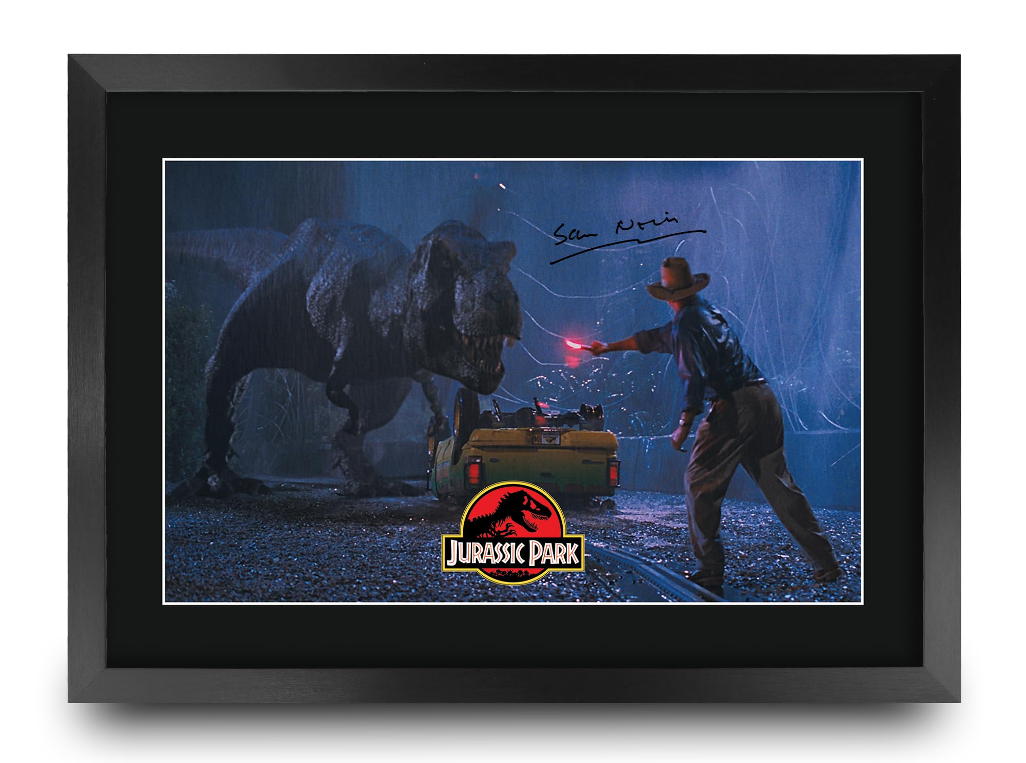 HWC Trading Jurassic Park 1 Scene 1 Gifts Printed Signed Autograph Picture for Movie Memorabilia Fans - A3 Framed