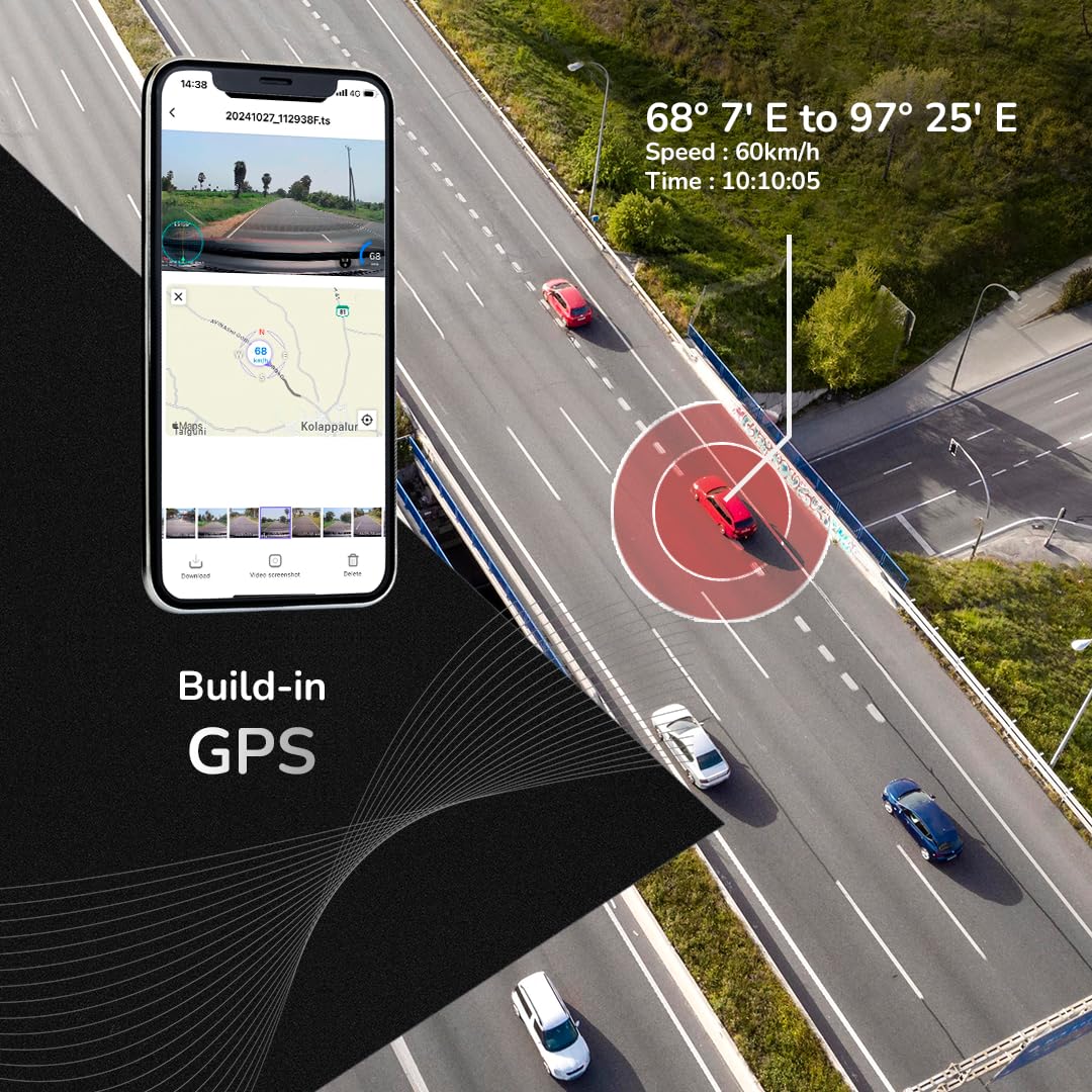 Fleettrack Car DashCam with GPS & WiFi | Night Vision | Voice Control | Parking Mode | Supports up to 128GB (Pro Hardwire (4K + 1080P + GPS Logger)) 3