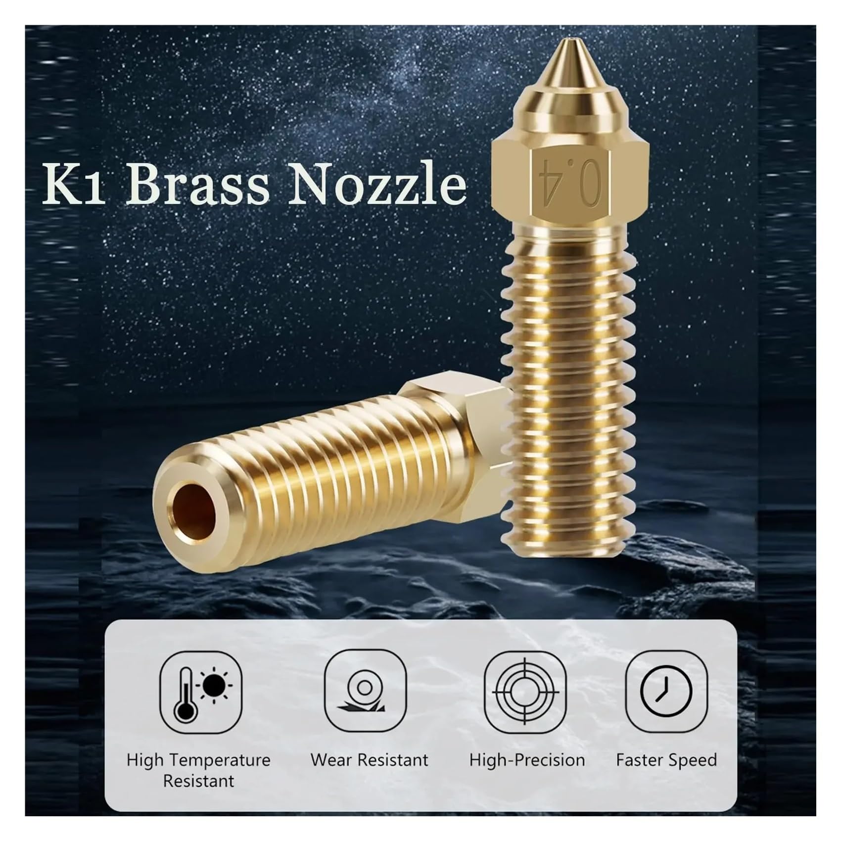 Ugelli ottone,compatibile con Creality, K1 Max CR-M4 | 1 o 5 pezzi,ugelli in ottone,0.4mm,per filamento da 1.75mm,controllare il modello prima dell'acquisto(5pcs K1 Nozzle)